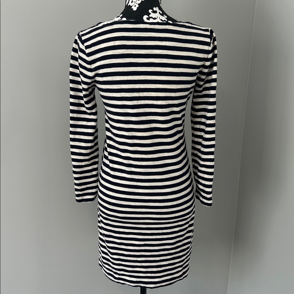 J. Crew Navy and white nautical themed stripped dress size XS - Picture 5 of 5